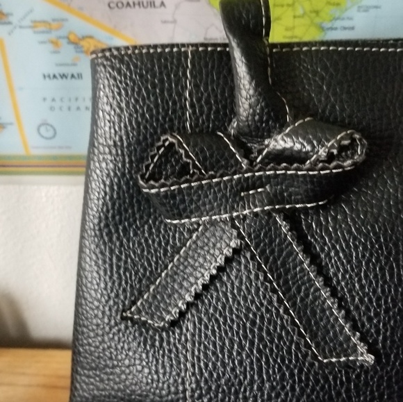 H Huser Black Leather Tote Bag - Picture 3 of 4